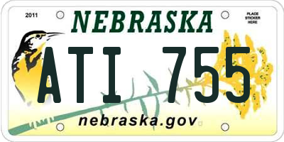 NE license plate ATI755