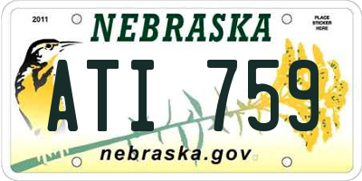 NE license plate ATI759