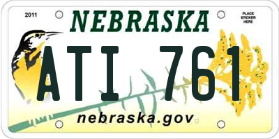 NE license plate ATI761