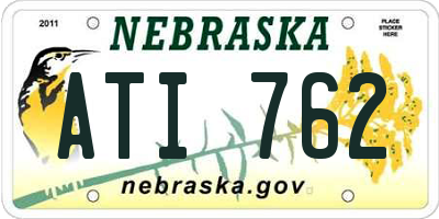 NE license plate ATI762