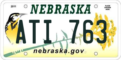 NE license plate ATI763