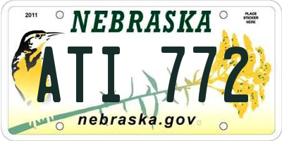 NE license plate ATI772
