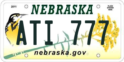 NE license plate ATI777