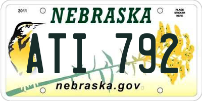 NE license plate ATI792