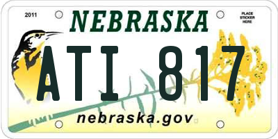 NE license plate ATI817