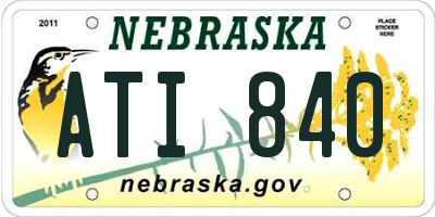 NE license plate ATI840