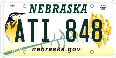 NE license plate ATI848