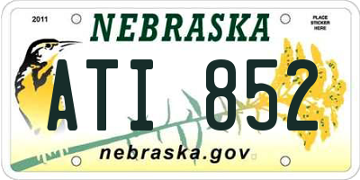 NE license plate ATI852