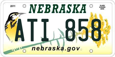 NE license plate ATI858