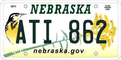 NE license plate ATI862