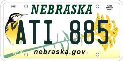NE license plate ATI885