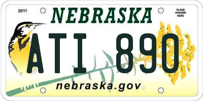 NE license plate ATI890