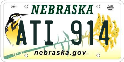 NE license plate ATI914
