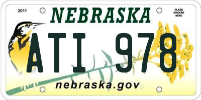 NE license plate ATI978