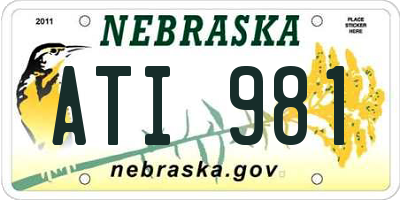 NE license plate ATI981