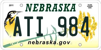 NE license plate ATI984
