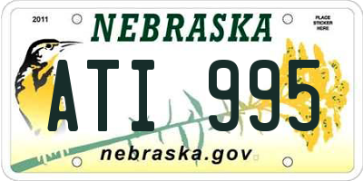 NE license plate ATI995