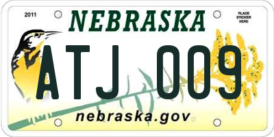 NE license plate ATJ009