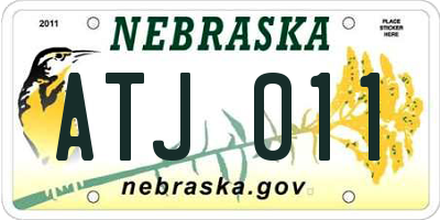 NE license plate ATJ011