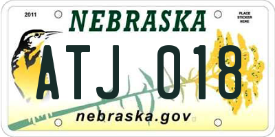 NE license plate ATJ018