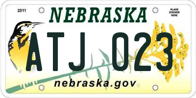 NE license plate ATJ023