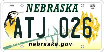 NE license plate ATJ026