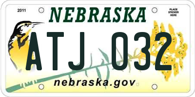 NE license plate ATJ032