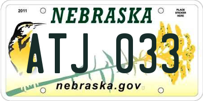 NE license plate ATJ033