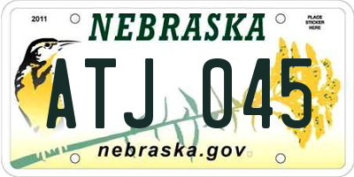 NE license plate ATJ045