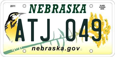 NE license plate ATJ049