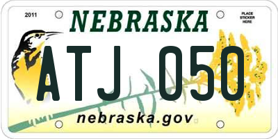NE license plate ATJ050