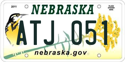 NE license plate ATJ051