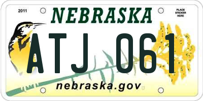 NE license plate ATJ061