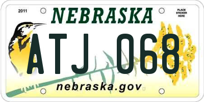 NE license plate ATJ068