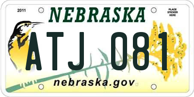 NE license plate ATJ081
