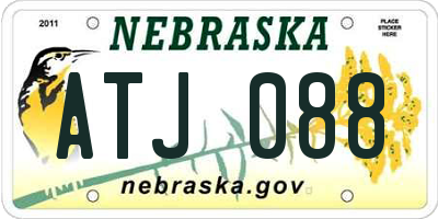 NE license plate ATJ088