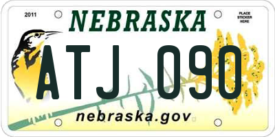 NE license plate ATJ090