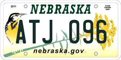 NE license plate ATJ096