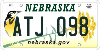 NE license plate ATJ098