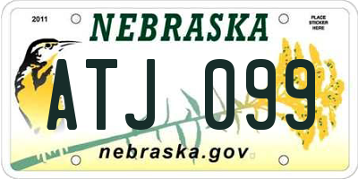NE license plate ATJ099