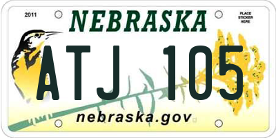 NE license plate ATJ105