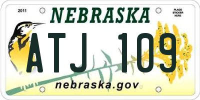 NE license plate ATJ109