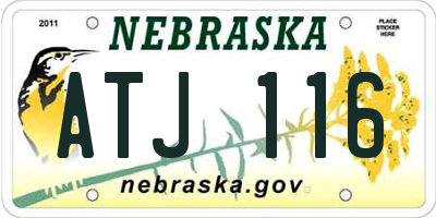 NE license plate ATJ116