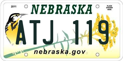 NE license plate ATJ119