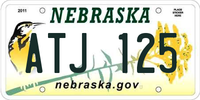 NE license plate ATJ125