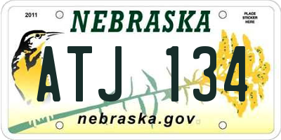 NE license plate ATJ134