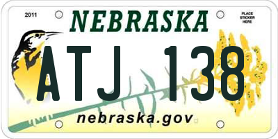 NE license plate ATJ138