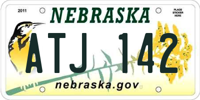 NE license plate ATJ142