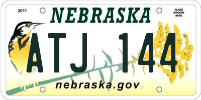 NE license plate ATJ144