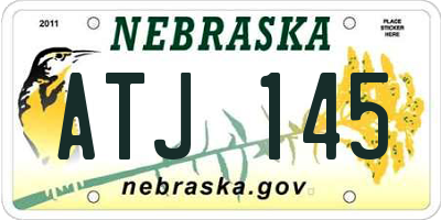 NE license plate ATJ145